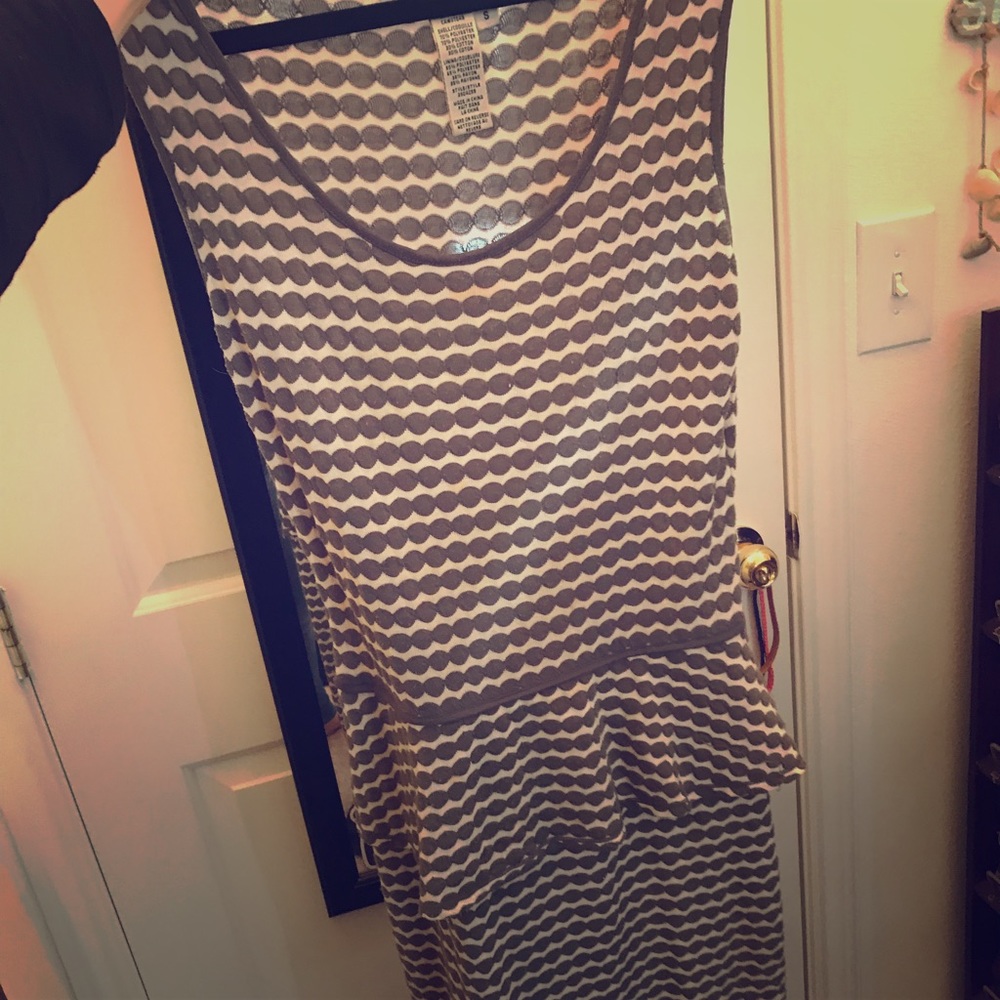 Polka Dot Peplum Mid-Length Dress